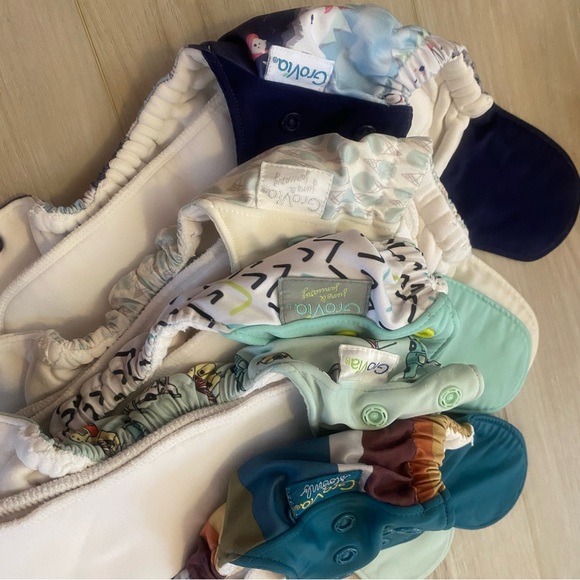 Grovia Double Lined All in one Colorful Patterned Cloth Diapers Set - Picture 11 of 12